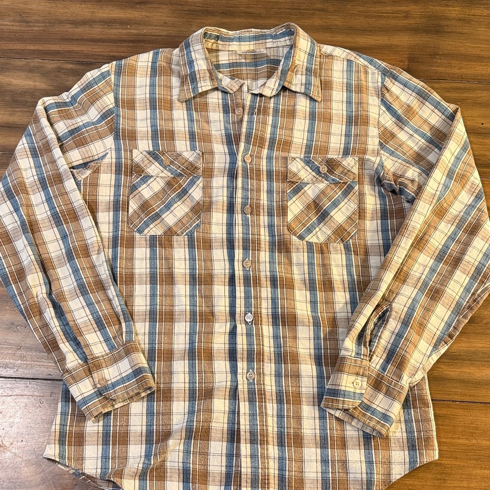 Vintage 70’s Saturdays in California Men's Plaid Flannel Shirt 100% Cotton